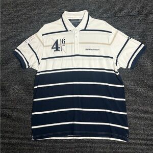 BMW Yatch Sport Henri Lloyd Shirt Men 2XL White Short Sleeve Polo Sailing Rugby